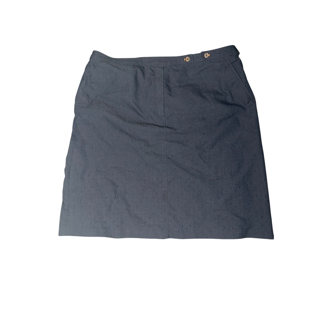 ESCADA Sport Blue Button Skirt Sz 42 Office Siren Luxury Designer Tailored